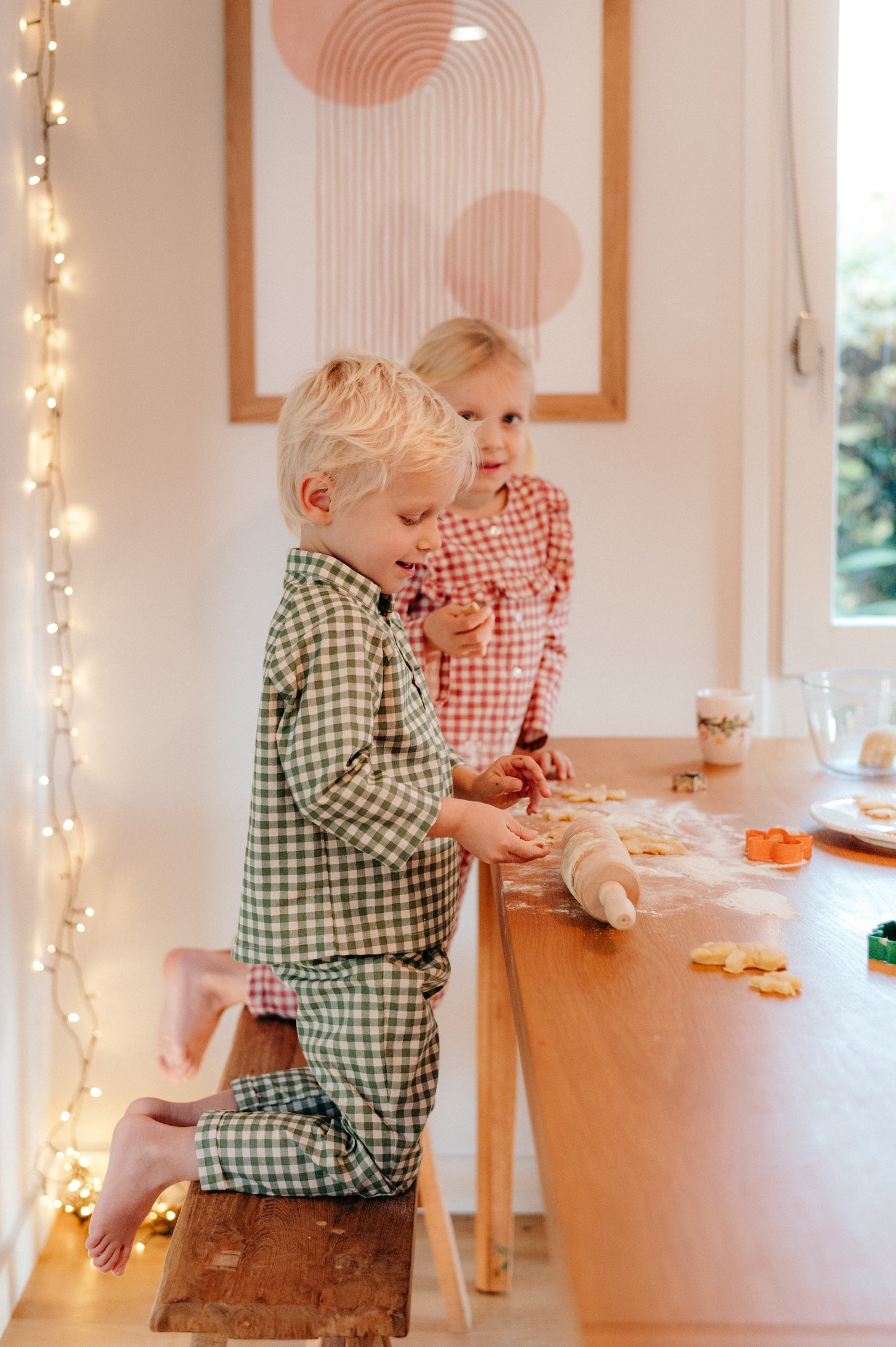 Botao, pyjama bébé, pyjama enfant, pyjama garçon, pyjama 2 pièces, pyjama vichy, matchy matchy, fabriqué en France